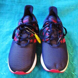 Adidas Cloudfoam Ortholite Blue Active Red Running Shoes Mens 7 Sneakers - NWD